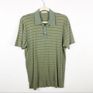 Marine Layer Green Striped Polo Shirt
